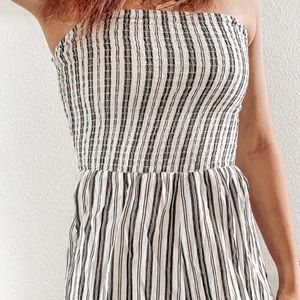 strapless stripped romper